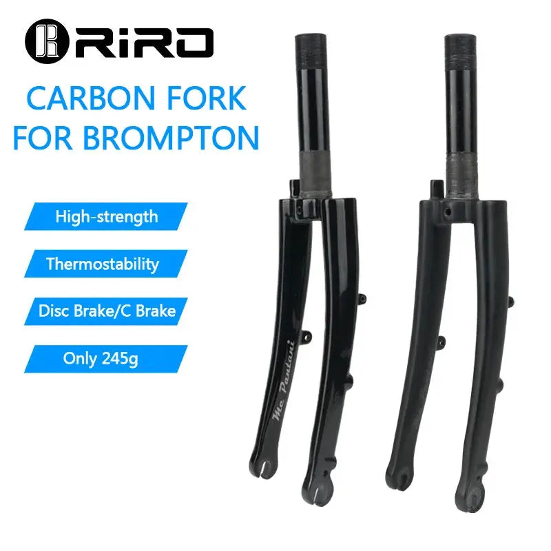 RIRO Carbon Fork for Brompton Bike Ultralight Folding Bicycle Fork 16 '' 1 3/8 1 1/4 355 Folding Bike Fork Fit Disc /C Brake by InterCyprus Trading Ltd