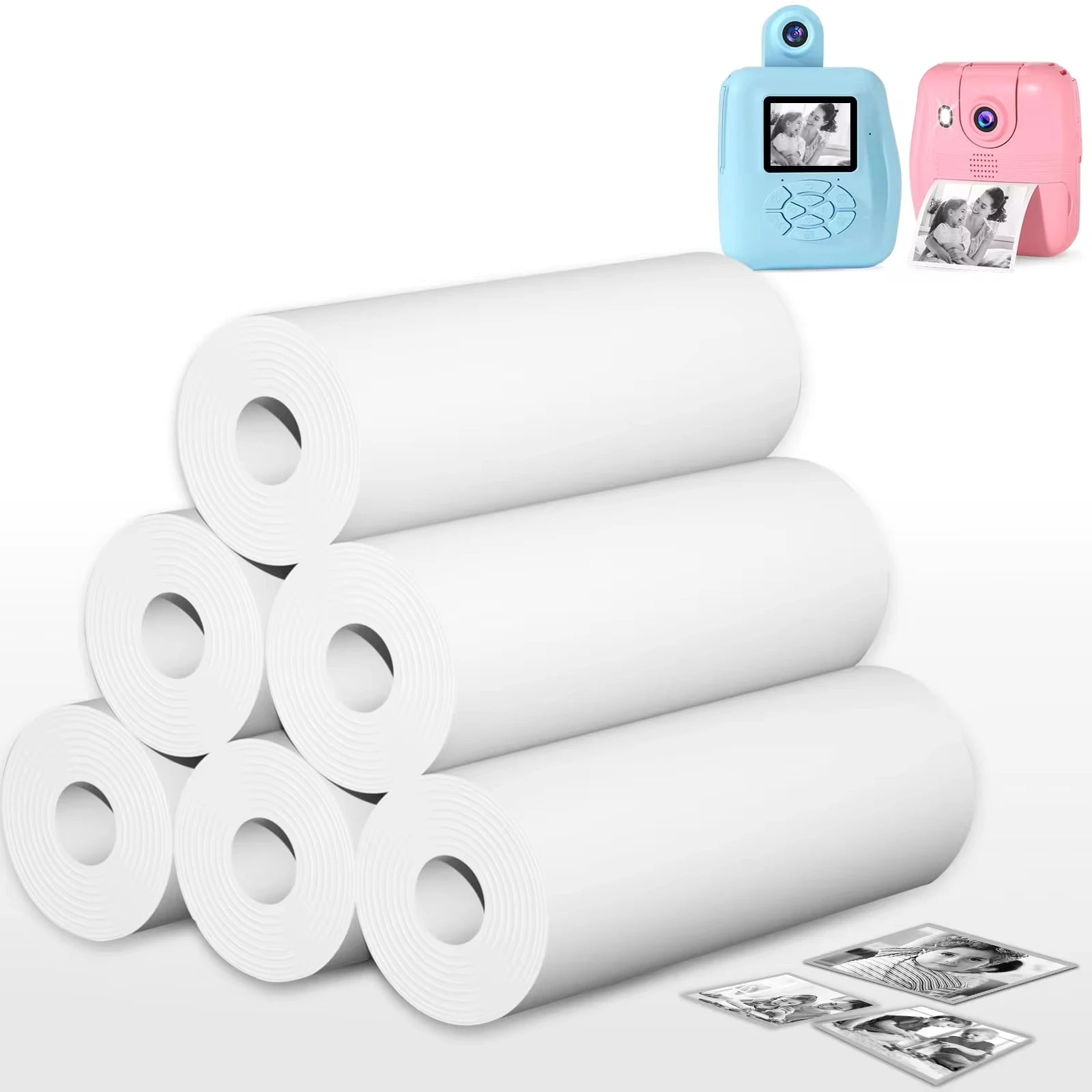 QKX Instant Print Camera Refills - 6 Rolls BPA Free Thermal Photo Paper 57 x 30 mm
