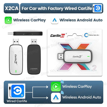 CarLife To CarPlay Android Auto 2in1 Adapter Baidu CarLife X2CA