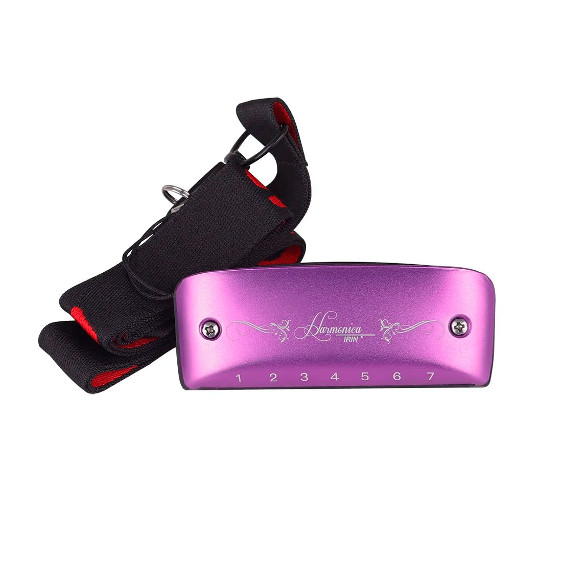 IRIN 7 Hole Blues Harmonica D Key &ndash; Beginner Friendly Harp Purple
