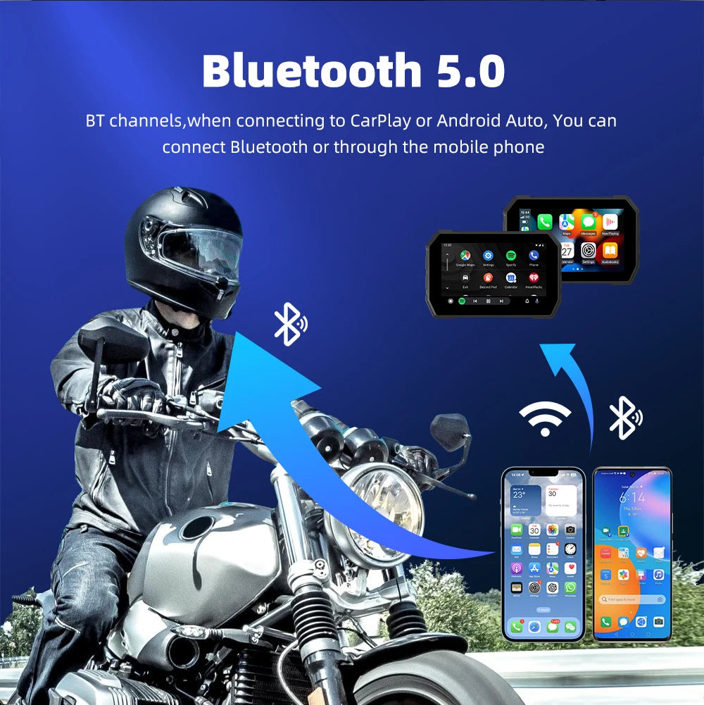 EVKEY Carplay Display Screen &ndash; Portable 5 Inch Motorcycle GPS Navigation