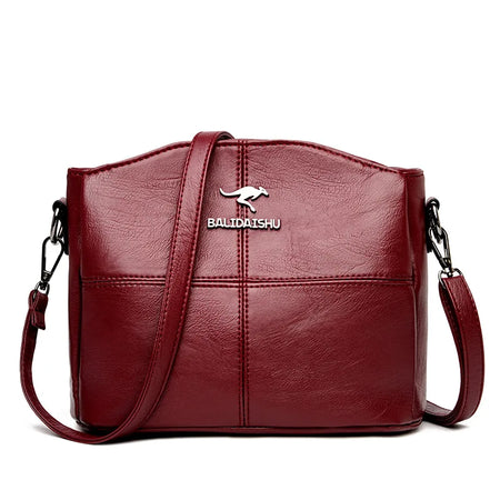 Elegant Embroidered PU Leather Tote Bag for Women Red / CHINA
