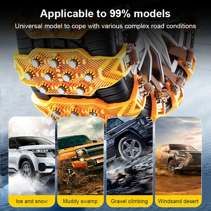 SEAMETAL Anti-Skid Car Snow Chains - Universal Fit Pro
