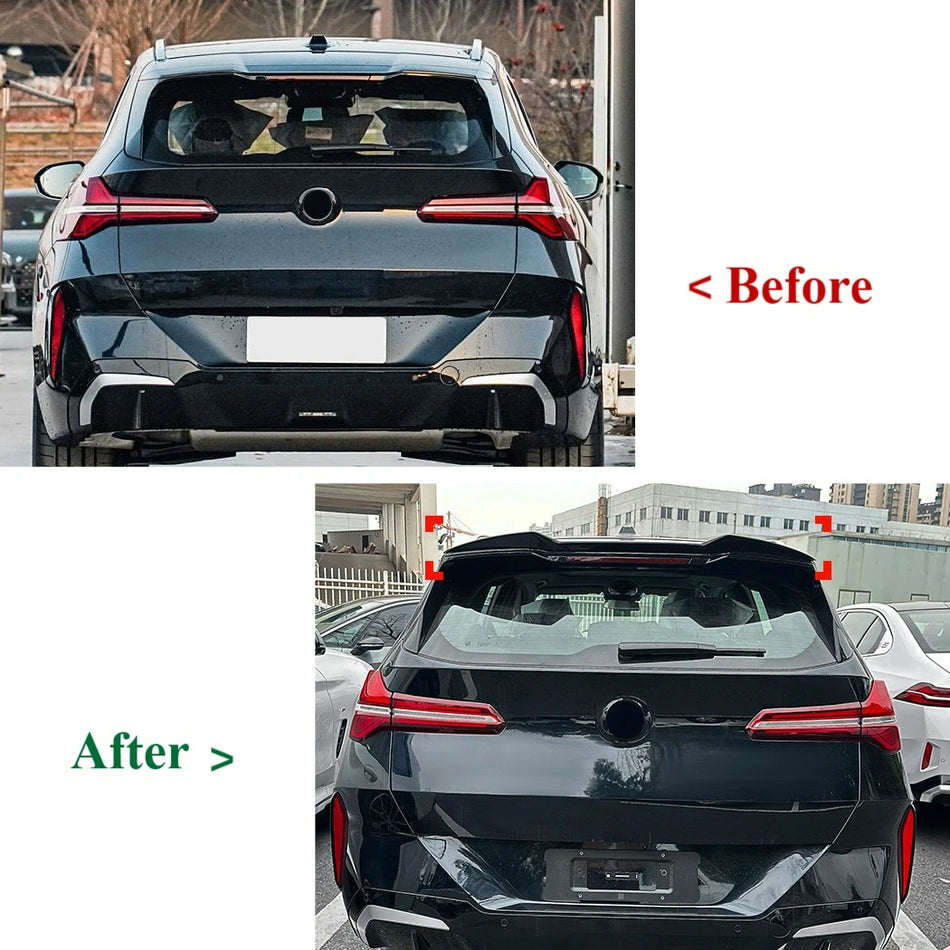 Per BMW X3 G45 2025+ Spoiler Superiore Posteriore del Bagagliaio Tuning Ala del Tetto Kit Carrozzeria Nero Lucido / Aspetto Carbonio