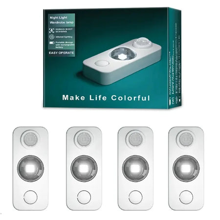 LED Motion Sensor Cabinet Lights &ndash; Motion Activated 4 PCS / Warm White