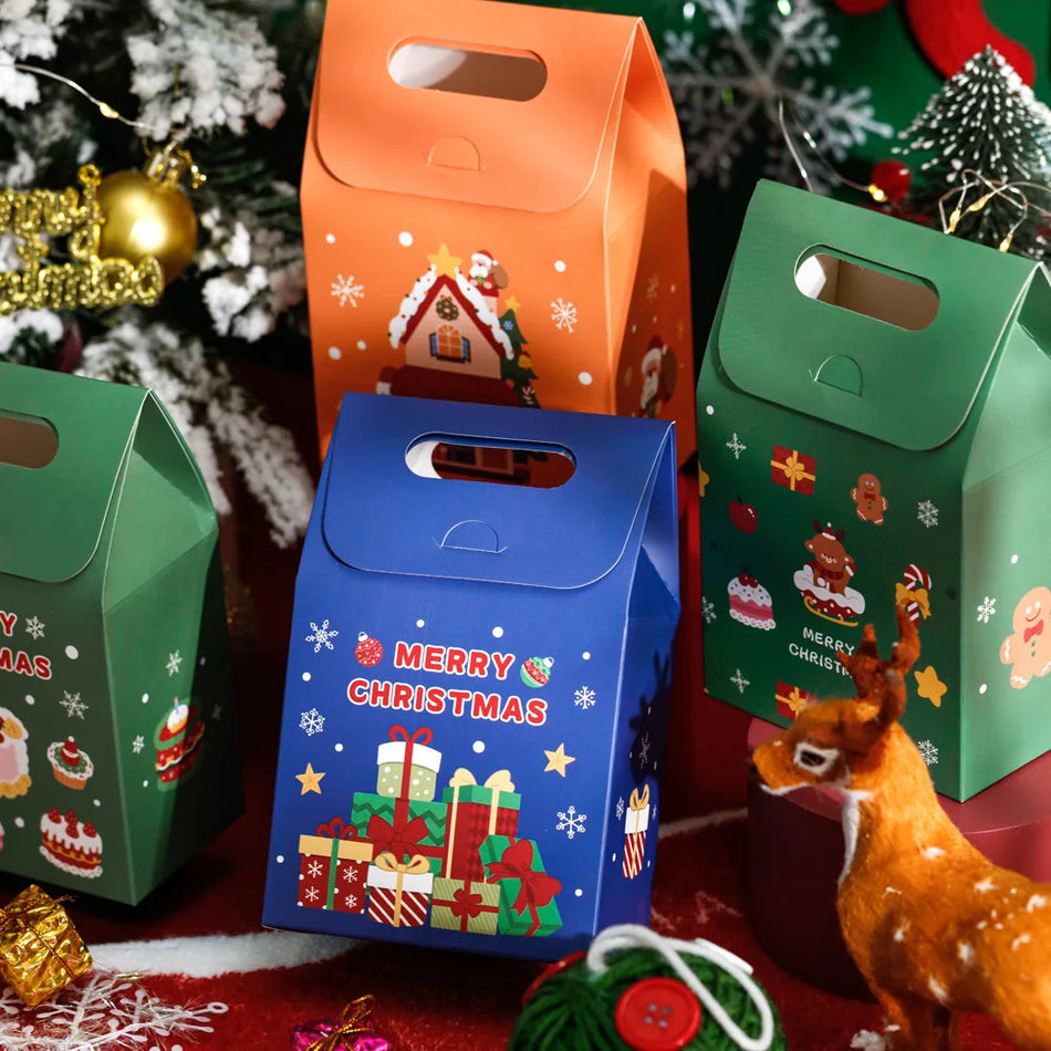 10pcs Colourful Christmas Gift Bags for Biscuits &amp; Treats