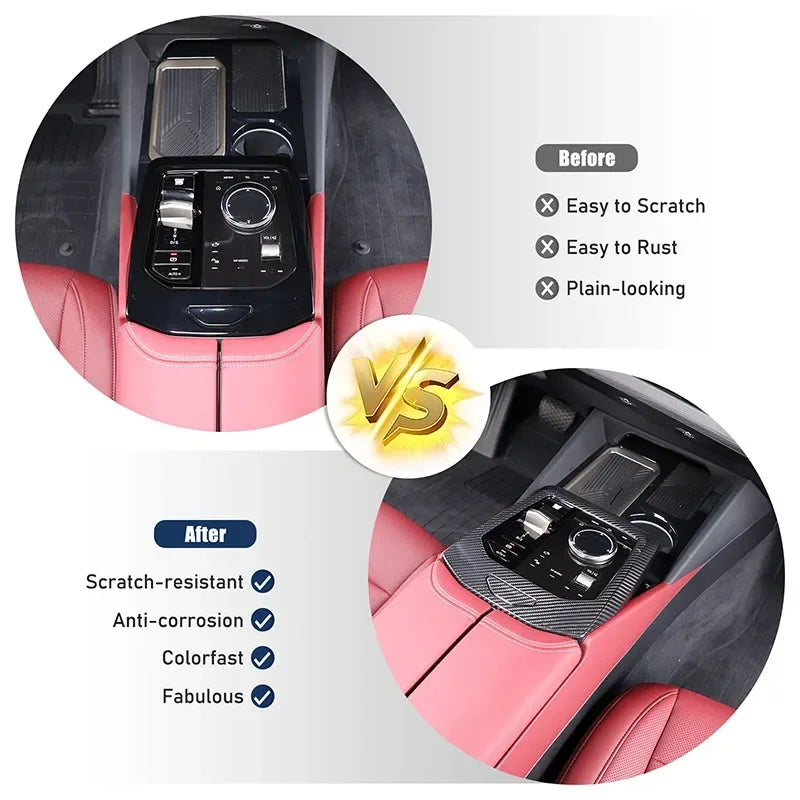 BMW 5 Series G60 2024 Real Carbon Fiber Center Shift Cover