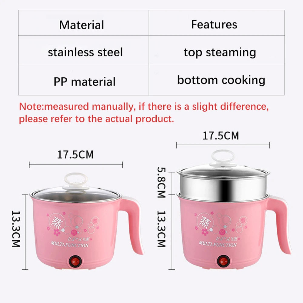 Compact Multifunction Electric Cooker Hot Pot for 1-2 People - 220V Portable Kitchen Appliance