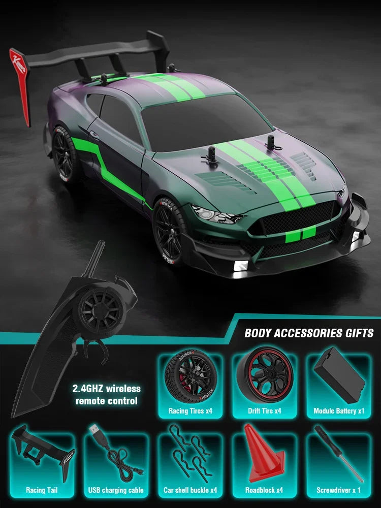 RC Car 4WD 1/14 Remote Control Drift Car &ndash; Speed 50 Km/h green