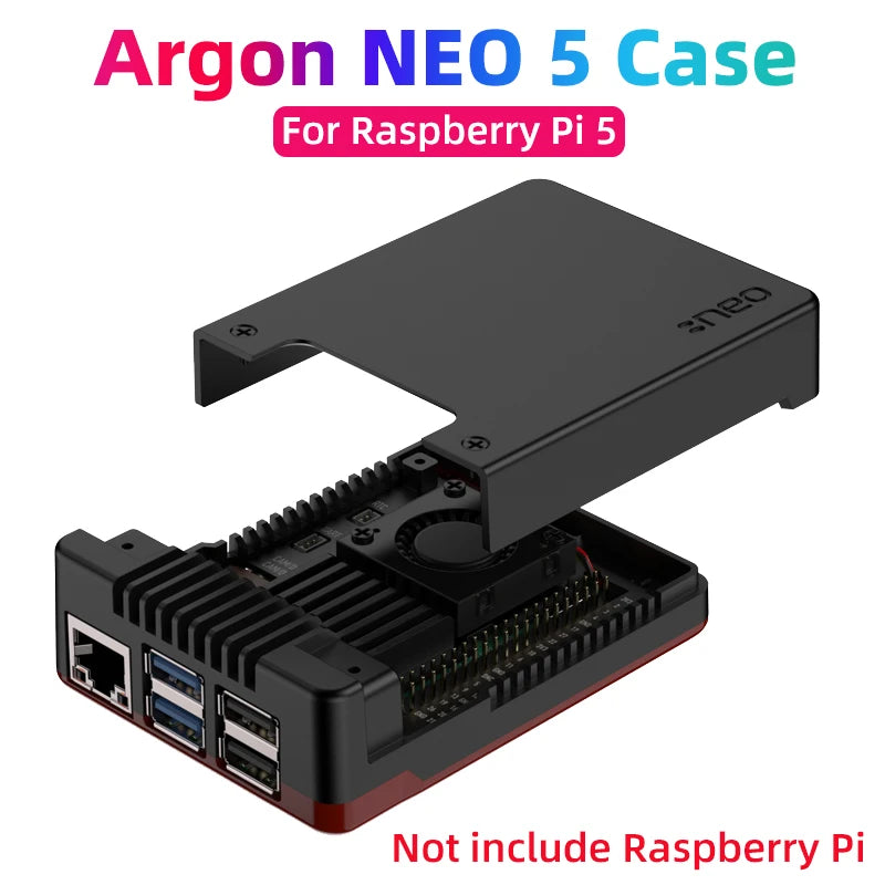 Argon NEO 5 BRED Case &ndash; Built-in PWM Active Cooling Fan