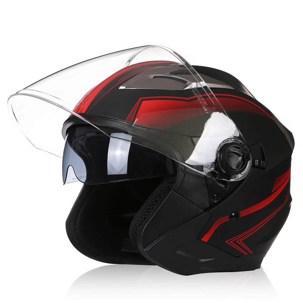 BLD DOT Approved Open Face Motorcycle Helmet - Unisex Stylish Safety Gear