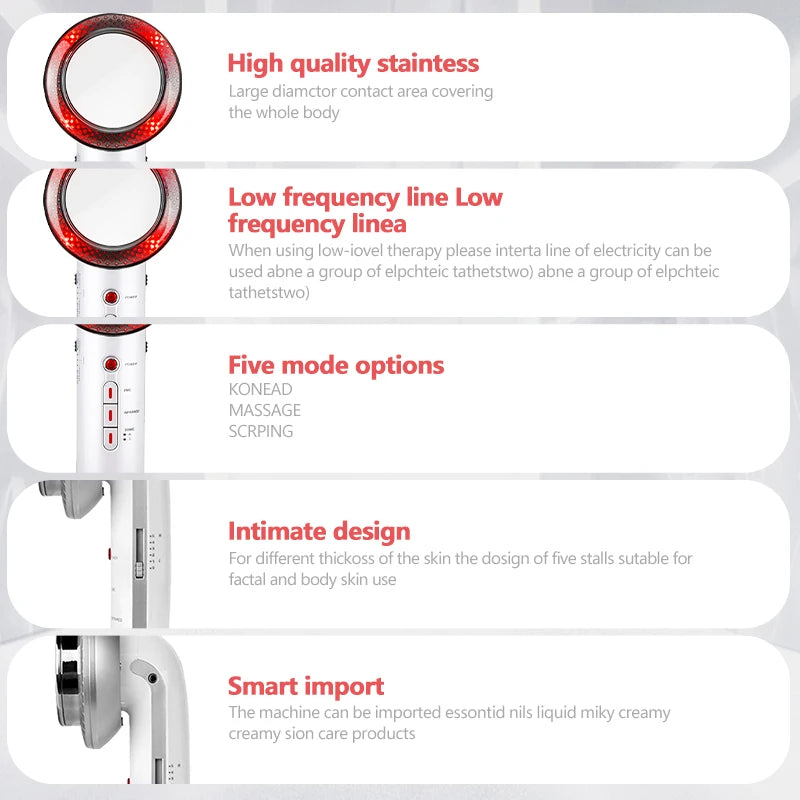 Kemetvov 3 I 1 EMS Infraröd Ultraljudsmassager Slimmande