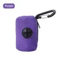 Portable Dog Poop Bag Dispenser with Hook for Easy Waste Management Purple