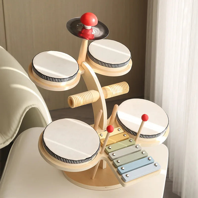 Wooden Xylophone Drum Aeolian Bells Set &ndash; Educational Toy C