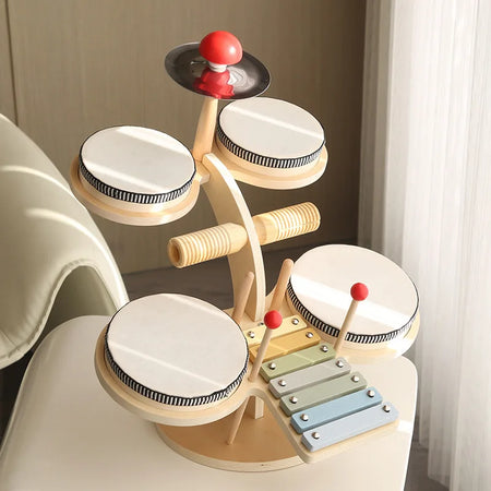 Wooden Xylophone Drum Aeolian Bells Set &ndash; Educational Toy C