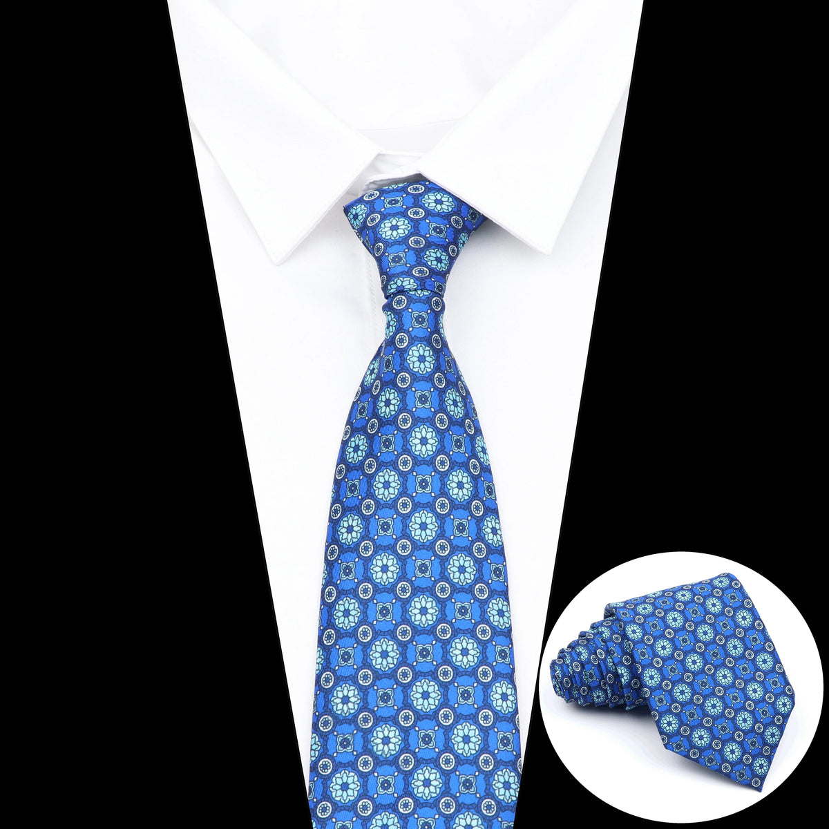 Super Soft Silk Floral Tie for Men in Red and Blue