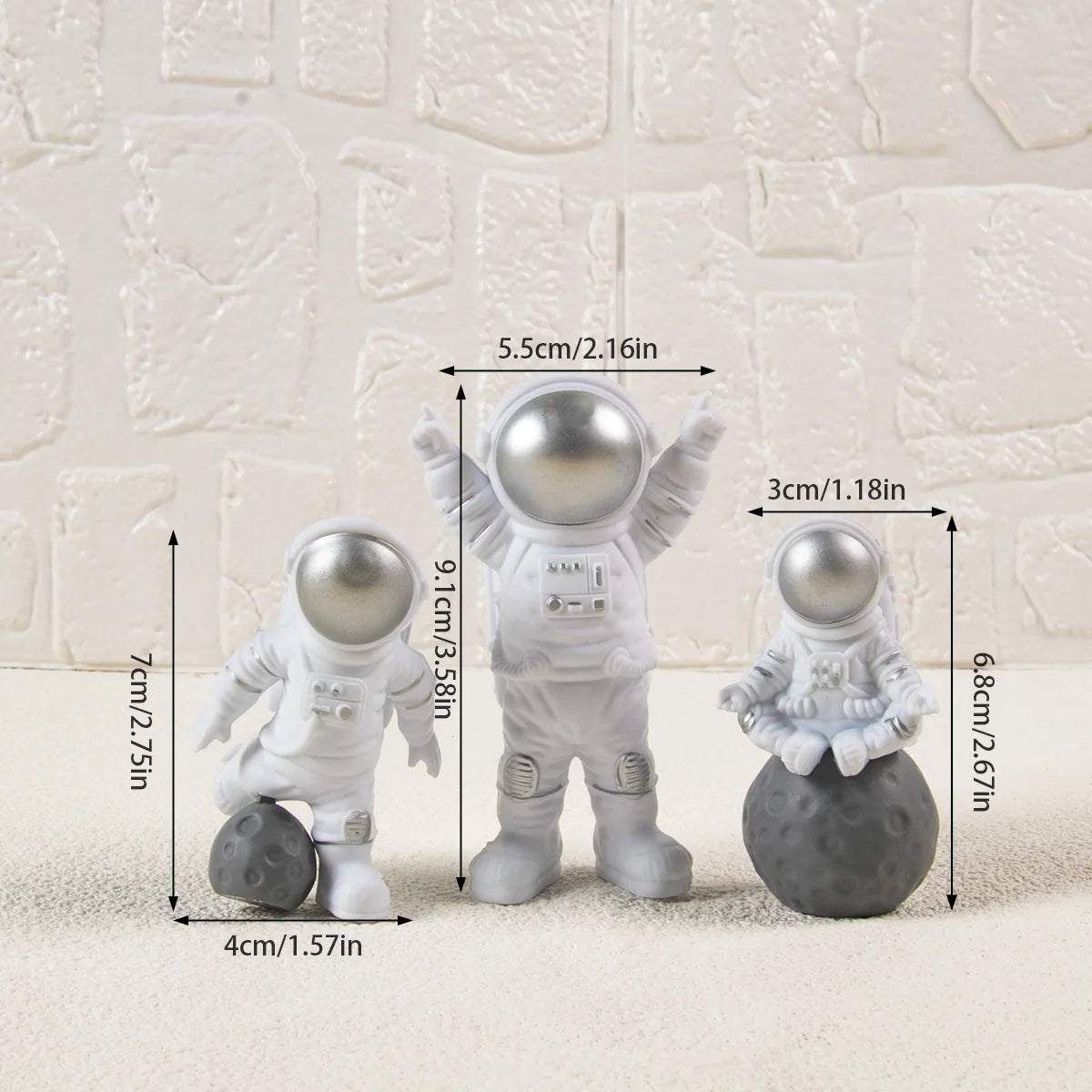 Astronaut Space Cake Toppers - Outer Space Figurines for Party Decorations