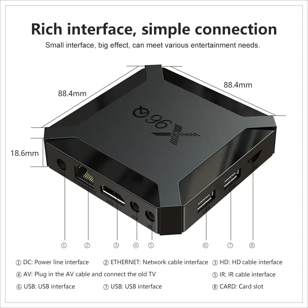X96Q Smart Android TV Box with 4K Support &amp; Android 12.0