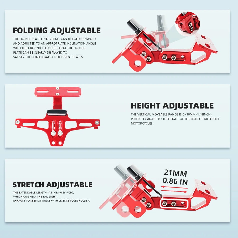 Uchwyt tablicy rejestracyjnej tylnej SYM MAXSYM TL500, sprzątacz tylnego błotnika z oświetleniem