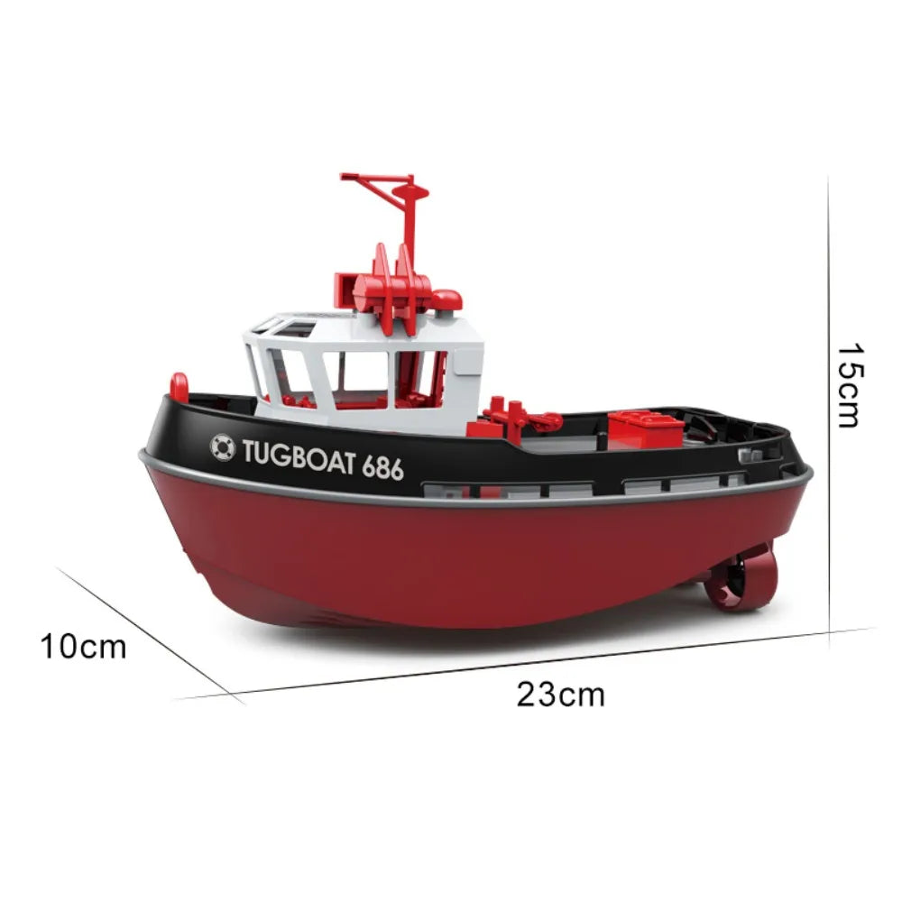 JIKEFUN 686 RC Tugboat 2.4G Dual Motor Remote Control Boat Model