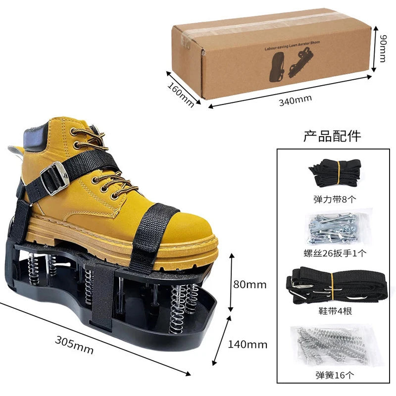 Spiked Lawn Aerator Shoes Epoxy Sole &ndash; Self Leveling black / CHINA