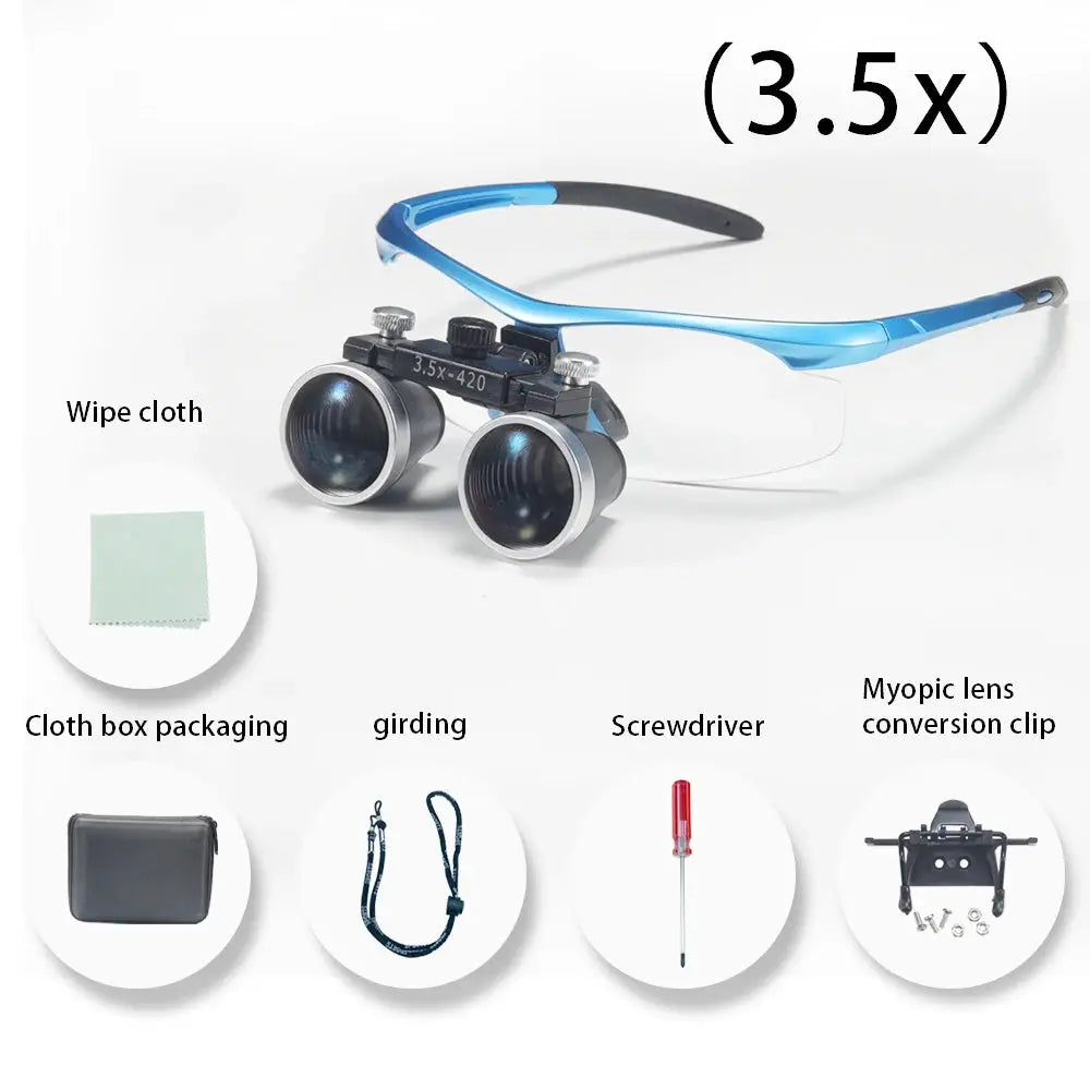 Dentistry Binocular Magnifier 2.5X 3.5X Ultra-lightweight Optical Loupes 320-420mm Magnifying Glass for Dental Surgery by InterCyprus Trading Ltd