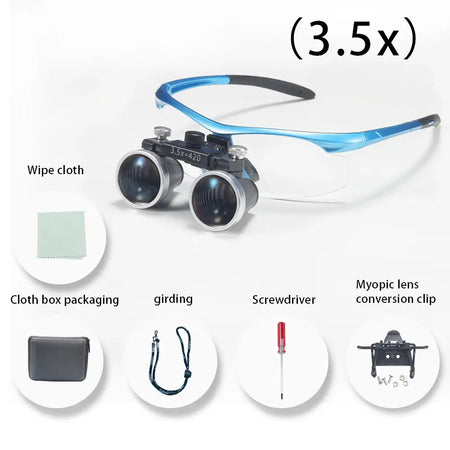 Dentistry Binocular Magnifier 2.5X 3.5X Ultra-lightweight Optical Loupes 320-420mm Magnifying Glass for Dental Surgery by InterCyprus Trading Ltd