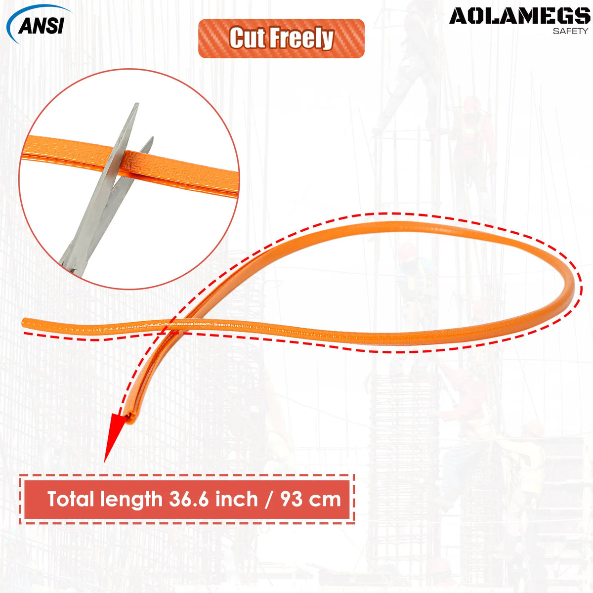 Aolamegs PJ2033 Anti Collision Strips &ndash; Non Slip Rubber Orange 93cm