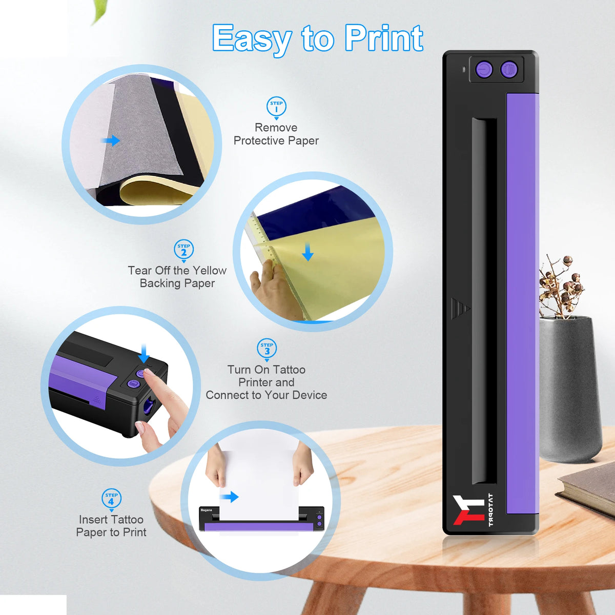 Bluetooth Thermal Tattoo Stencil Printer &ndash; USB And BT Ready