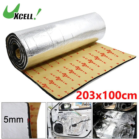 Uxcell 203cmx100cm Car Firewall Heat Sound Deadener Insulation Mat Aluminium Coating Cotton Self-adhesive Noise Insulation 5mm by InterCyprus Trading Ltd