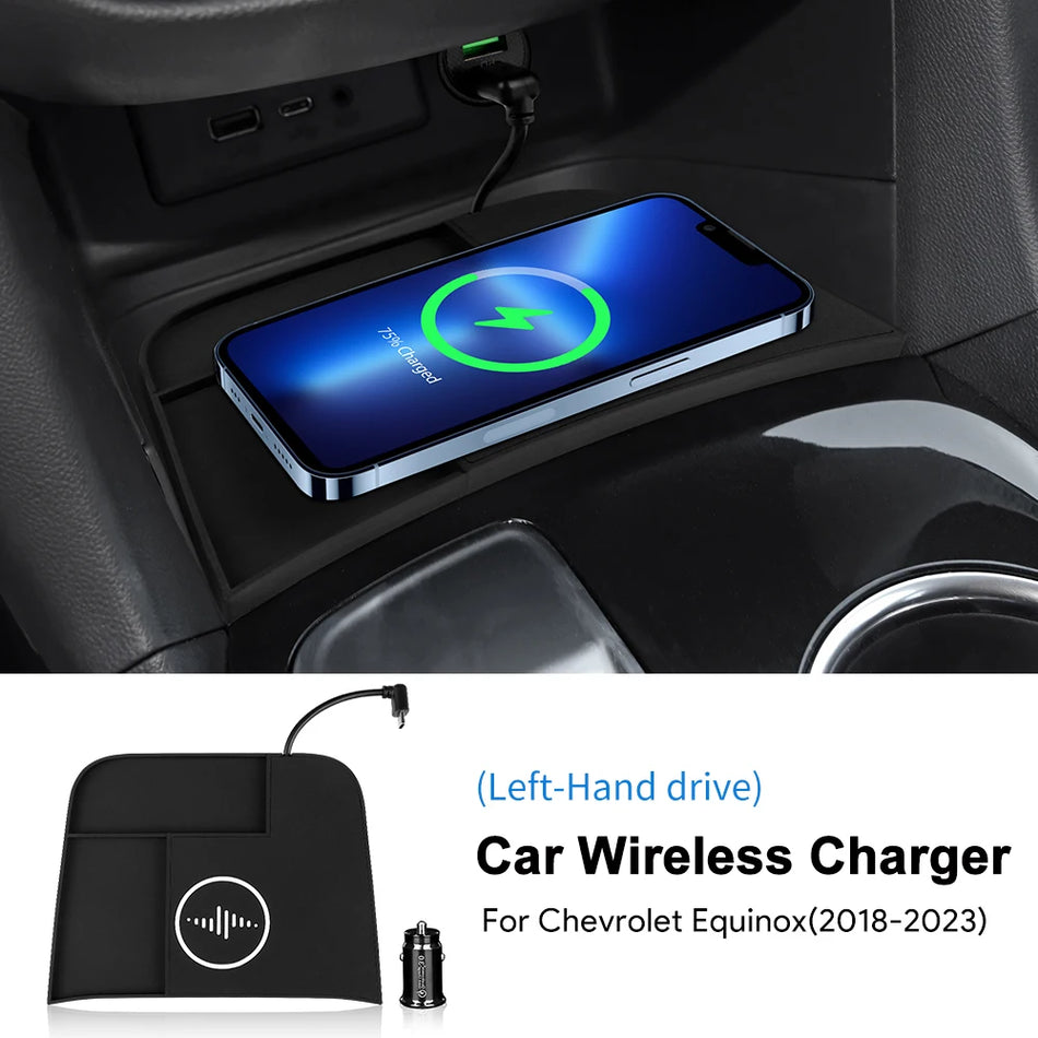 Wireless Charger Pad Silicone Fast Charging for Chevrolet Equinox 2018-2023