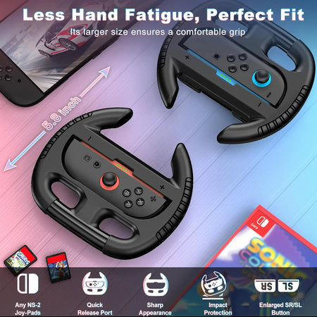 BEBONCOOL M400 NEW 2PCS Steering wheel FOR Switch 2 Controller Accessories for Switch 2 Handle Grips forswitch2 game accessories by InterCyprus Trading Ltd