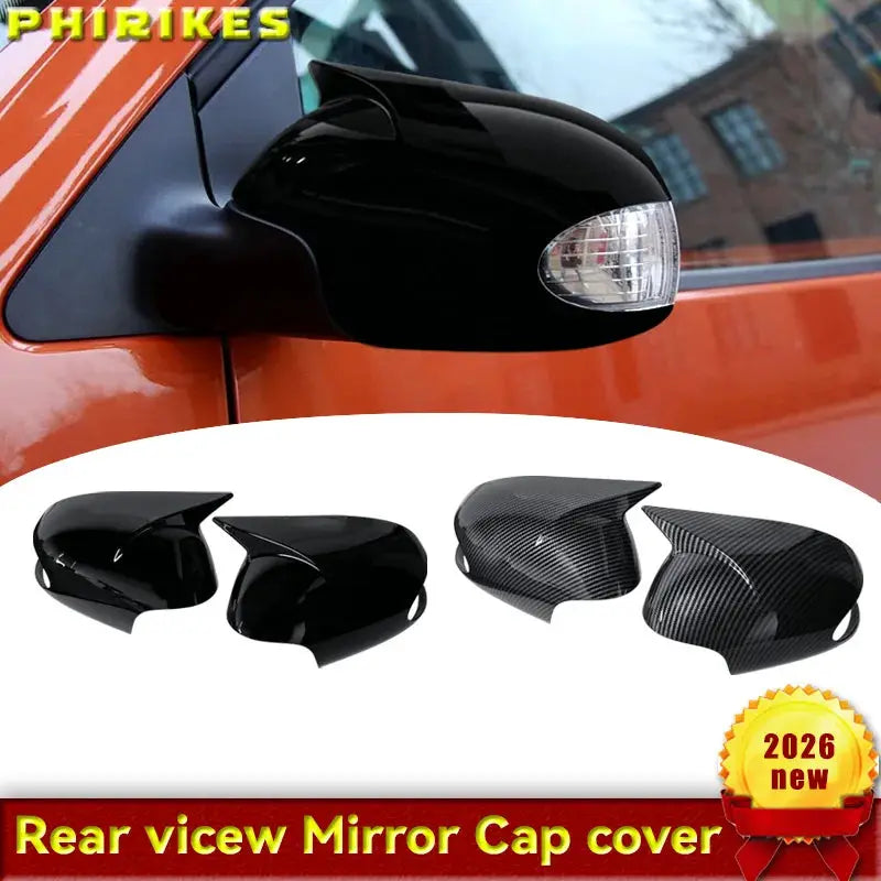 Carbon Fiber Style Black Rearview Mirror Cover Cap For Volkswagen VW Beetle 2002-2010 Accessories by InterCyprus Trading Ltd