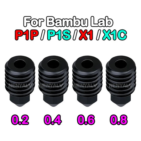 Bambu Lab X1/X1C/P1P/P1S Metal Hotend &ndash; Enhanced Cooling HS-2468