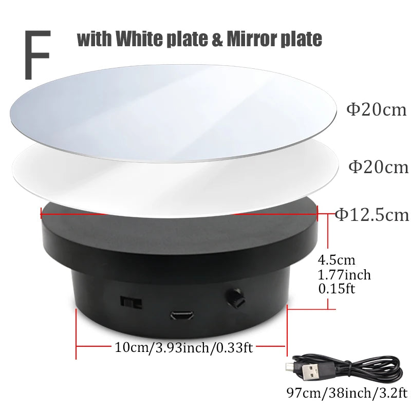 BFOLLOW 360 Rotating Turntable for Photography &amp; Exhibitions F with White Mirror / CHINA