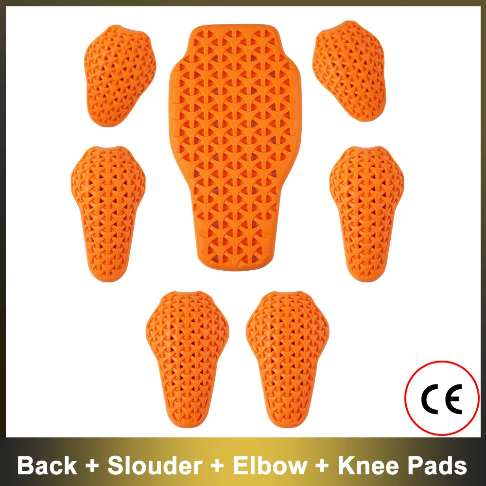 WOSAWE CE Back Protector &ndash; Universal Anti Shock Spine Pad 7Pcs Set / One Size