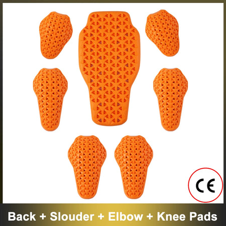 WOSAWE CE Back Protector &ndash; Universal Anti Shock Spine Pad 7Pcs Set / One Size