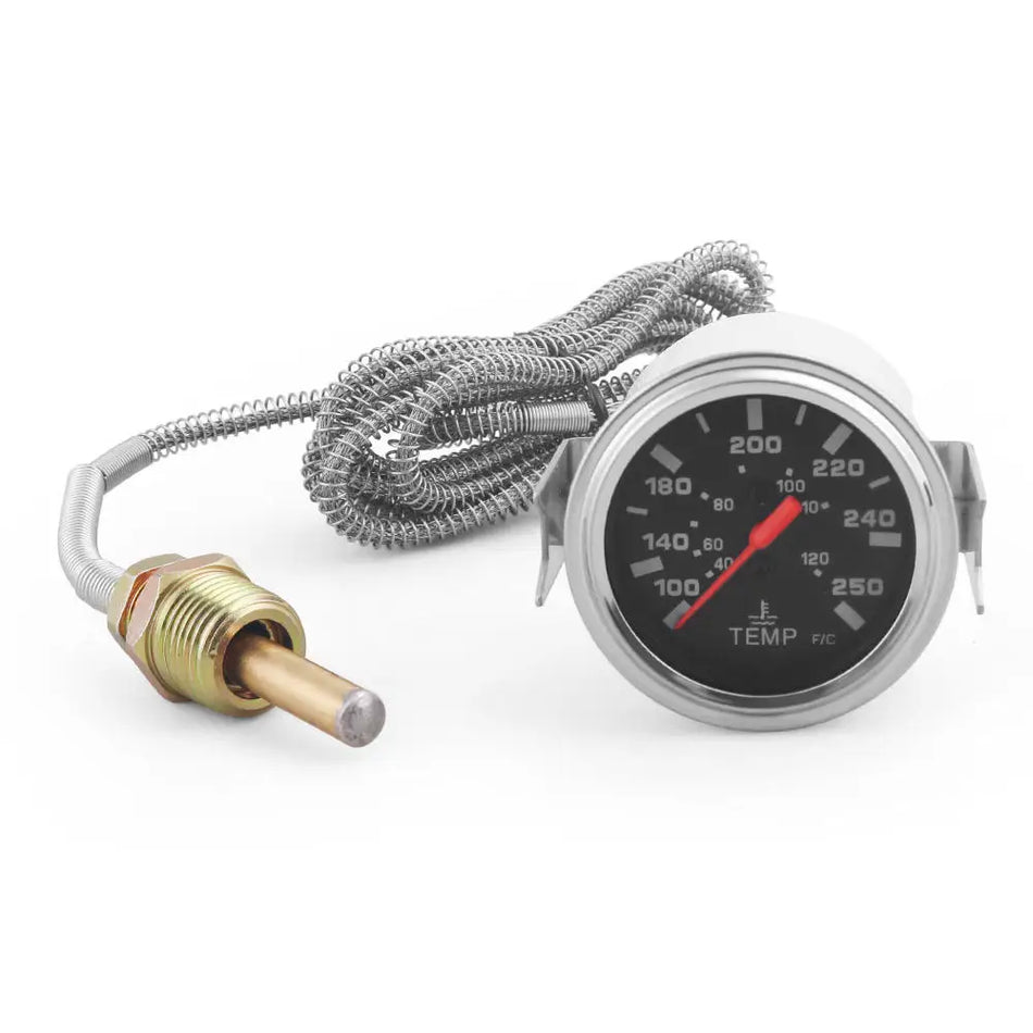 Μηχανικός δείκτης θερμοκρασίας νερού 52mm 2 ιντσών για αυτοκίνητα 12V, 40-120/100-250, μεταλλική θήκη