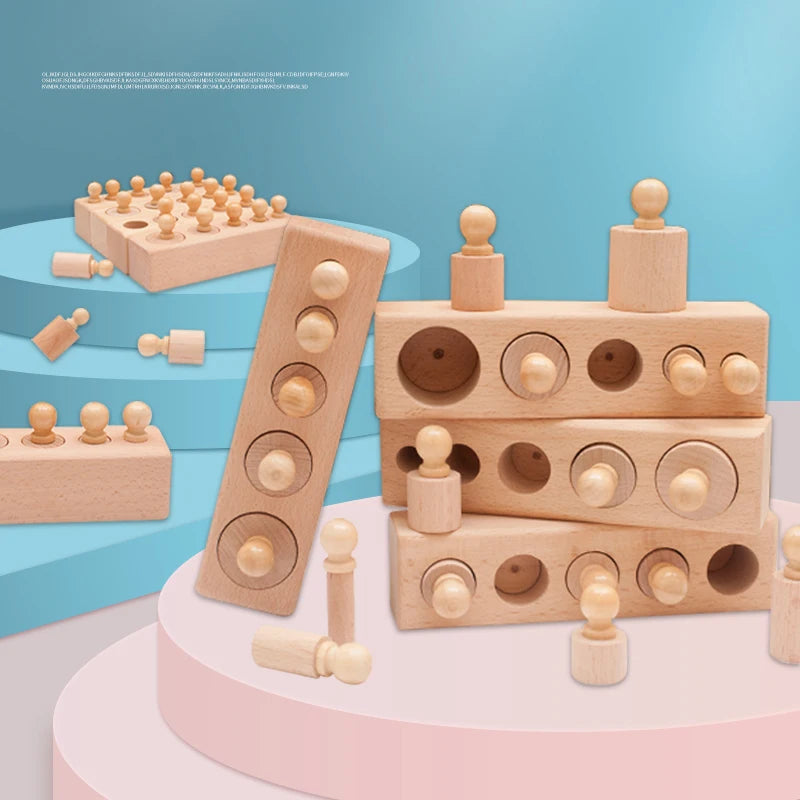 Montessori Knobbed Cylinder Socket Toy - Motor Skills