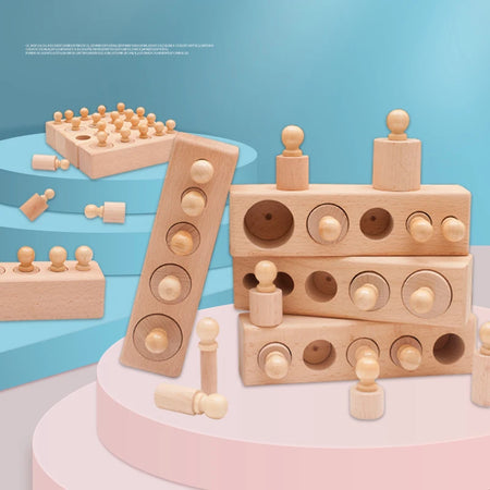 Montessori Knobbed Cylinder Socket Toy - Motor Skills