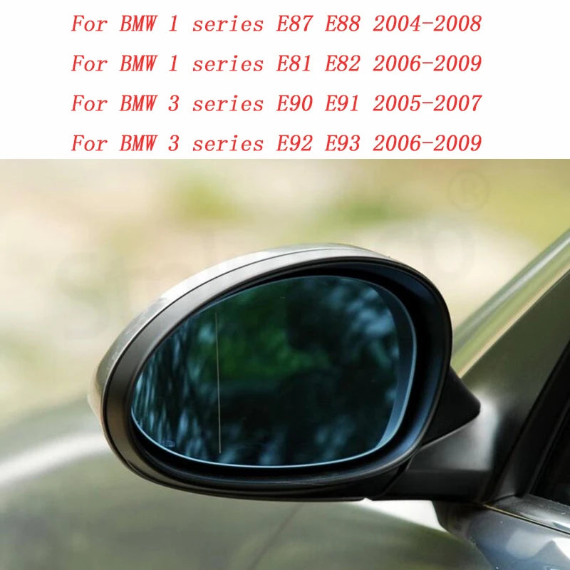 Couvercles de rétroviseur latéral en fibre de carbone noire pour BMW E90 E91 E92