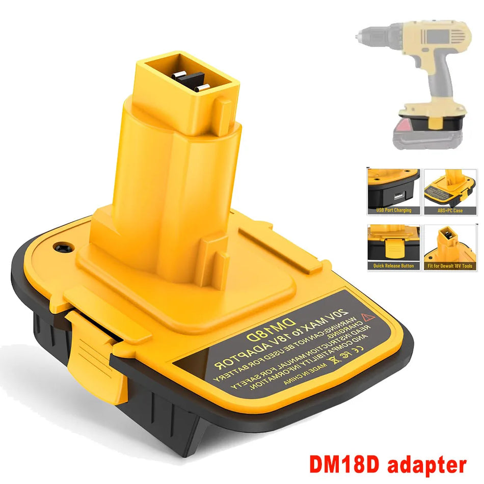 Adaptador de Bateria DM18D para Ferramentas DeWalt NiCd com Lítio de 20V