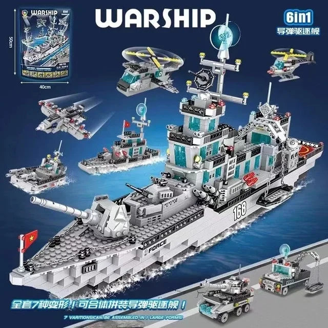 Navy War Chariot Ship Assembly Kit &ndash; Compatible With Lego 43044 nobox