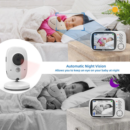 TakTark 3.2 Inch Wireless Video Baby Monitor with Night Vision &amp; Lullabies