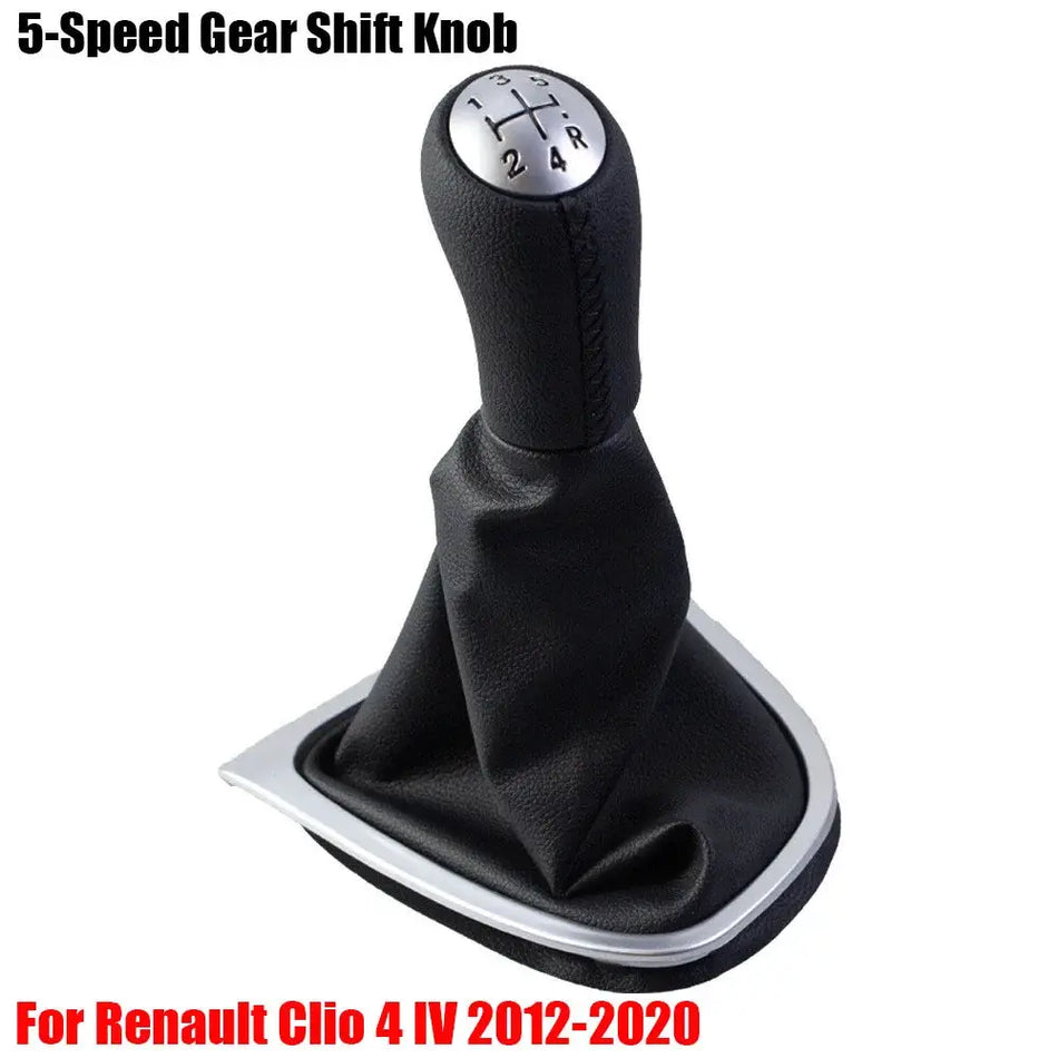 Gear Shift Knob With Gaiter Leather Manual LHD For Renault Clio 4 IV 2012-2020 by InterCyprus Trading Ltd