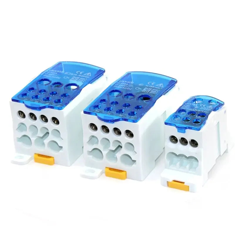 High-Performance Electric Split Din Rail Terminal Block Junction Box (UKK 80A-500A) Blue / 80A