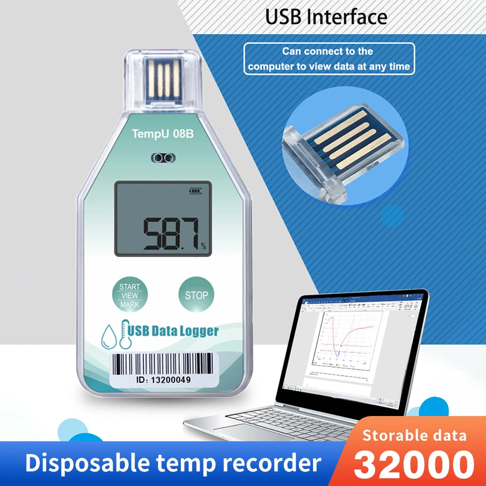 TempU08B &ndash; IP67 Waterproof Temp And Humidity Data Logger