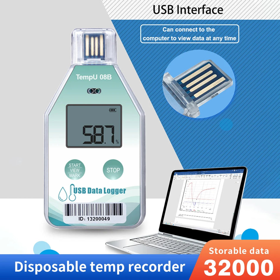 TempU08B &ndash; IP67 Waterproof Temp And Humidity Data Logger