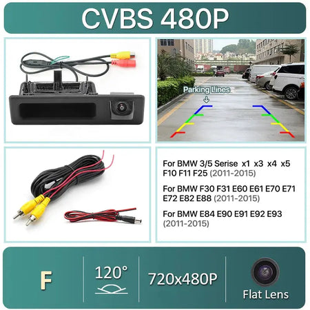 1080P Dynamic Trajectory Car Rear View Trunk Handle Camera For BMW 3 5 X1 X3 X4 X5 F10 F11 F25 F30 F31 E60 E61 E90 E91 E92 E93 by InterCyprus Trading Ltd
