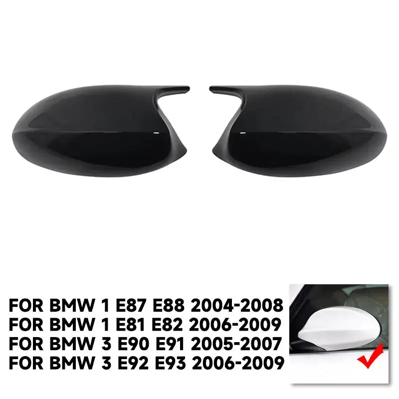 White Replacement Rearview Mirror Covers For BMW 1 Series Gloss Black Pre-LCI
